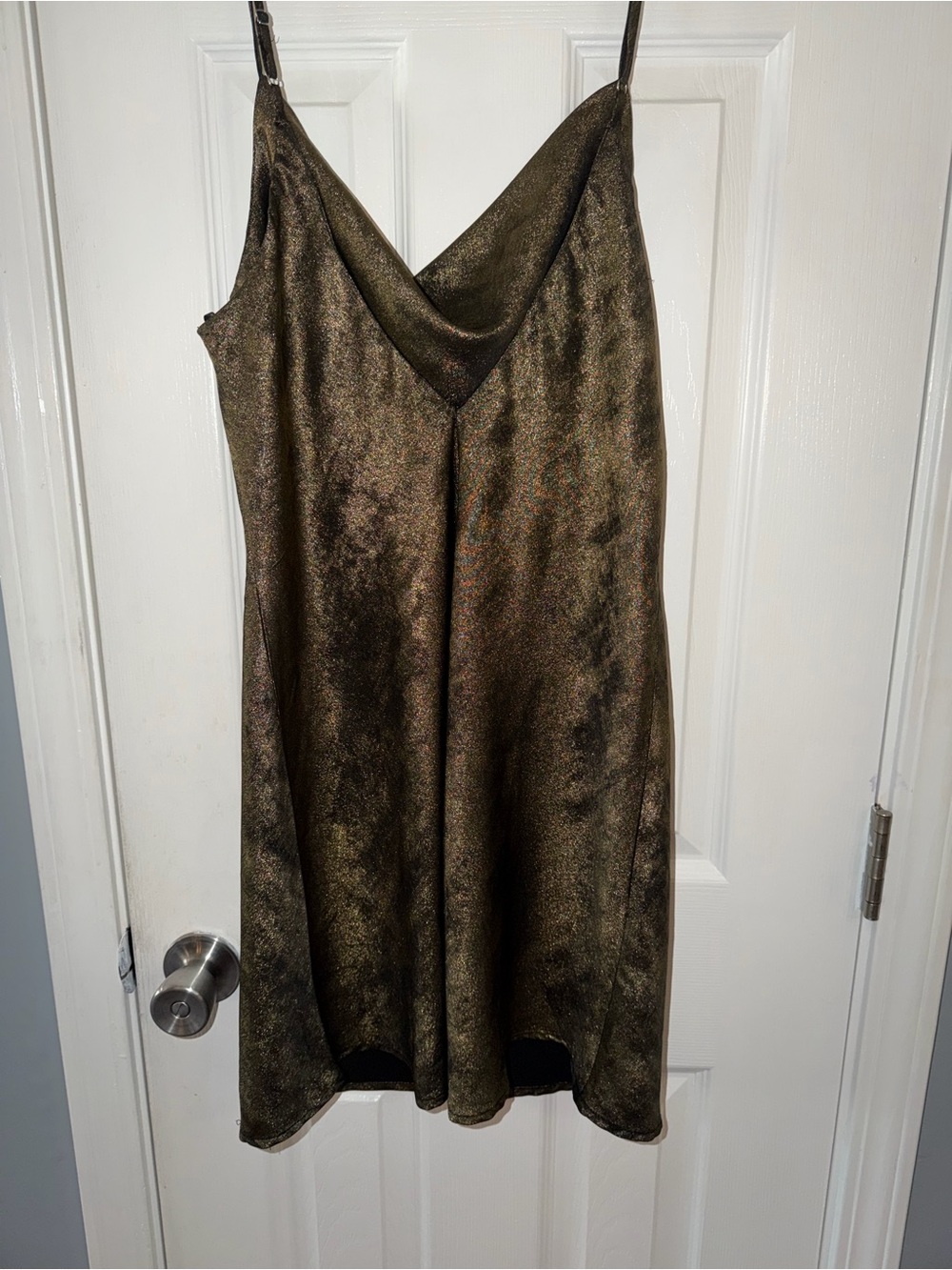 Forever 21 Metallic Olive Sheen Slip Dress - Picture 5 of 5